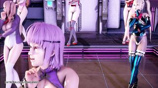 [MMD] PinkCat Striptease Nyotengu Ayane Kasumi Marie Rose Honoka Mai Shiranui DOA Erotic Dance