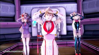 [MMD] PinkCat Striptease Nyotengu Ayane Kasumi Marie Rose Honoka Mai Shiranui DOA Erotic Dance