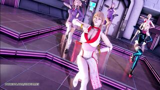 [MMD] PinkCat Striptease Nyotengu Ayane Kasumi Marie Rose Honoka Mai Shiranui DOA Erotic Dance