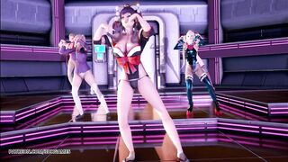 [MMD] PinkCat Striptease Nyotengu Ayane Kasumi Marie Rose Honoka Mai Shiranui DOA Erotic Dance