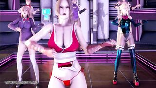 [MMD] PinkCat Striptease Nyotengu Ayane Kasumi Marie Rose Honoka Mai Shiranui DOA Erotic Dance