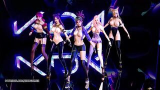 [MMD] BlackPink - PlayingWithFire Sexy Striptease KDA Ahri Akali Kaisa Seraphine Evelynn