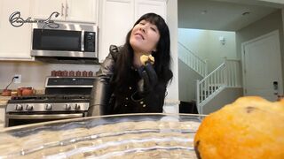 Asian Giant Bully you with Cock and Eats you Preview... (Giantess Vore Leather Strap on Futa)