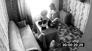 A guy fucks a maid and films her on a hidden camera