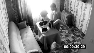 A guy fucks a maid and films her on a hidden camera