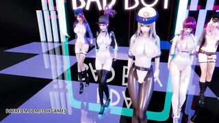 [MMD] RedVelvet - Bad Boy Nude Vers. Ahri Akali Kaisa Evelynn Seraphine KDA 3D Erotic Dance