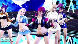 [MMD] BlackPink - Icecream KDA Ahri Akali Kaisa Seraphine Sexy Kpop Dance