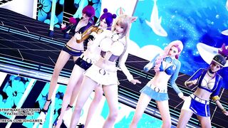 [MMD] BlackPink - Icecream KDA Ahri Akali Kaisa Seraphine Sexy Kpop Dance