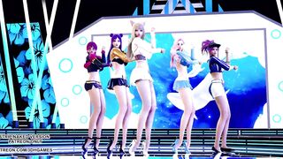 [MMD] BlackPink - Icecream KDA Ahri Akali Kaisa Seraphine Sexy Kpop Dance