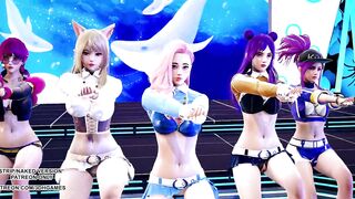 [MMD] BlackPink - Icecream KDA Ahri Akali Kaisa Seraphine Sexy Kpop Dance