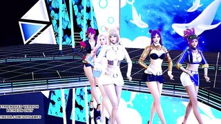 [MMD] BlackPink - Icecream KDA Ahri Akali Kaisa Seraphine Sexy Kpop Dance