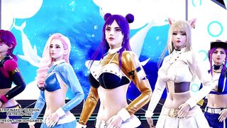 [MMD] BlackPink - Icecream KDA Ahri Akali Kaisa Seraphine Sexy Kpop Dance