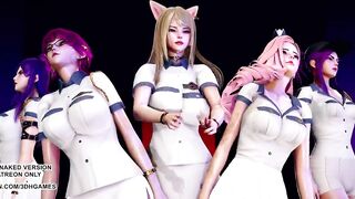 [MMD] ITZY - WANNABE Sexy Kpop Dance KDA Ahri Akali Kaisa Seraphine Evelynn