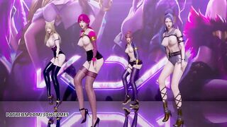 [MMD] Black Pink - how you like that Striptease Ahri Akali Evelynn Kaisa 3D Erotic Dance