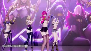 [MMD] Black Pink - how you like that Striptease Ahri Akali Evelynn Kaisa 3D Erotic Dance