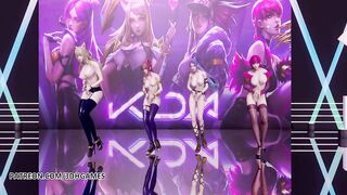 [MMD] Black Pink - how you like that Striptease Ahri Akali Evelynn Kaisa 3D Erotic Dance