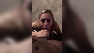 wife swallows black cum in outdoor parking lot