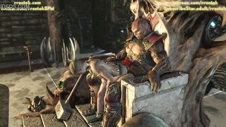 Shao Kahn and his submissive Concubine slave 3D Mortal Kombat 11 Animation