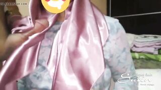 awek tudung santin