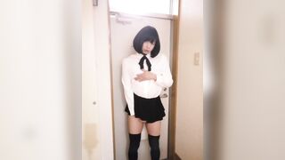 Japanese Crossdresser Masterbation at Entrance