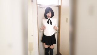 Japanese Crossdresser Masterbation at Entrance