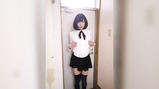 Japanese Crossdresser Masterbation at Entrance