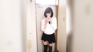 Japanese Crossdresser Masterbation at Entrance