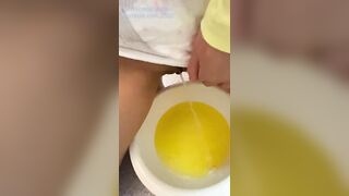 [pee on Diapers] Pissing and Drinking Urine in the Mouth to Nana. Pee Command to Nana