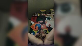 Crazy blonde clamps nipples and pussy lips and masturbates