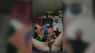 Crazy blonde clamps nipples and pussy lips and masturbates