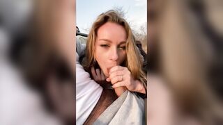 PUBLIC BLOWJOB IN SAFARI-I suck his cock,he cum and i swallow all his sperm