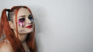 Punished Harley Quinn for bad behavior