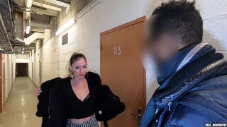 A Rich Frenchwoman cheats on her boyfriend to fuck in a cellar with black people!!