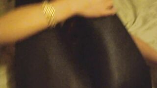 rubbing cock on shiny black tights