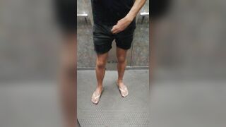 Quick dick flash in the lift. Showing my cock in the hotel elevator.