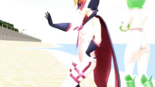 【MMD】Even at the northernmost tip-summer can be hot (just before out)【R-18】