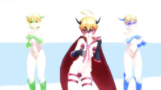 【MMD】Even at the northernmost tip-summer can be hot (just before out)【R-18】