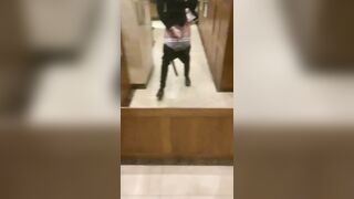 Barely legal twink jerking off in public toilets