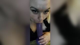 Ssbbw getting her dildo ready for her fat pussy