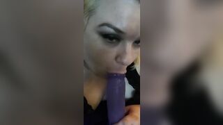 Ssbbw getting her dildo ready for her fat pussy