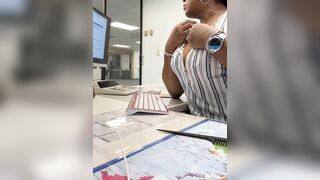 JusAgirl - I LOVE PLAYIN WITH MY TITS AT WORK