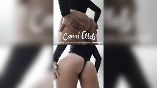 Depraved bitch CamiElleb a has fun in panties with a transparent