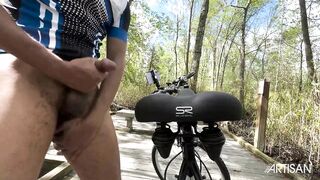 Experimental Naked Bike Ride with Nice Ass And Big Floppy Cock Outdoors