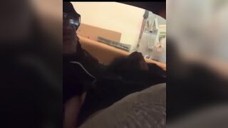 cheating bitch sucks bbc while on phone in car