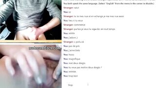 Hot Bitch fingering her hairy pussy for random guy