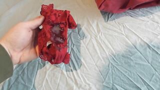 Found my wife´s panties full of cum (cuckold)