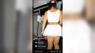 MINI SKIRT TRY ON HAUL LIVE ON INSTAGRAM NO PANTIES (portrait for phones)