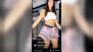 MINI SKIRT TRY ON HAUL LIVE ON INSTAGRAM NO PANTIES (portrait for phones)