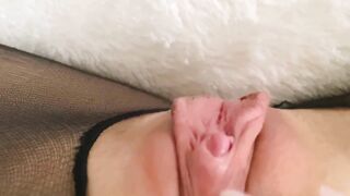 Big clit rubbing POV. Slimy wet pussy masturbation