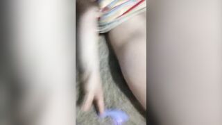 Clip - Bare Ass Fucking Vibrator on Carpet